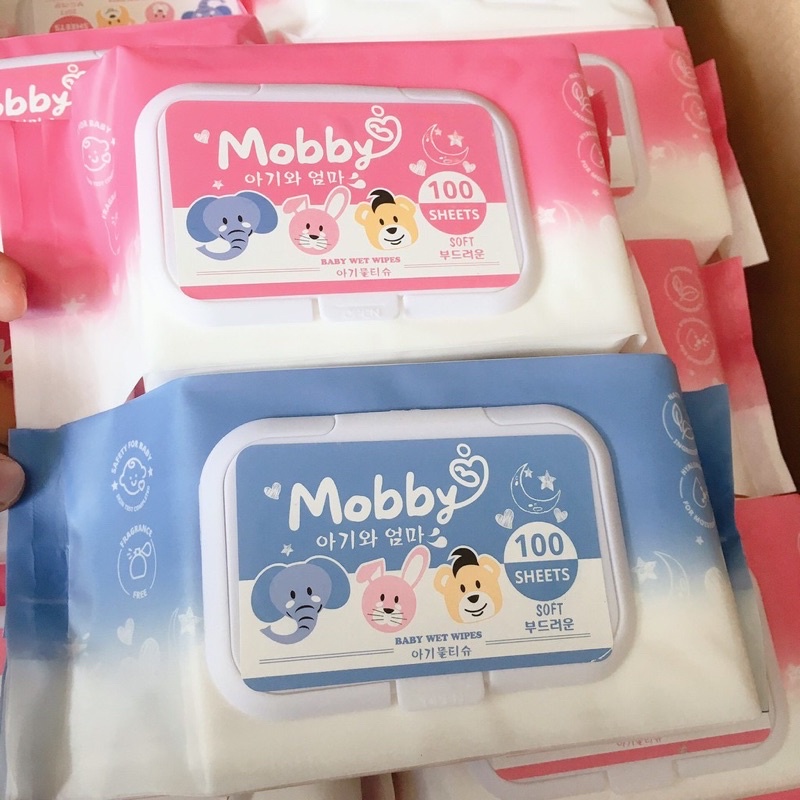 Khăn ướt Mobby 100 tờ không mùi