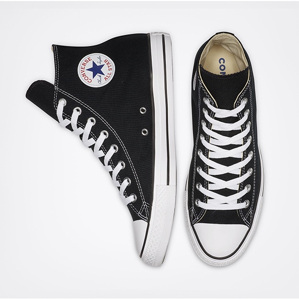 Giày Sneaker [REAL] Converse-Classic-Hi-Black-White