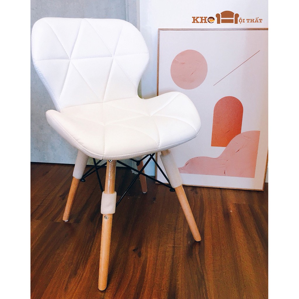 Ghế ăn ghế cafe Eames bọc da đệm tam giác E-05