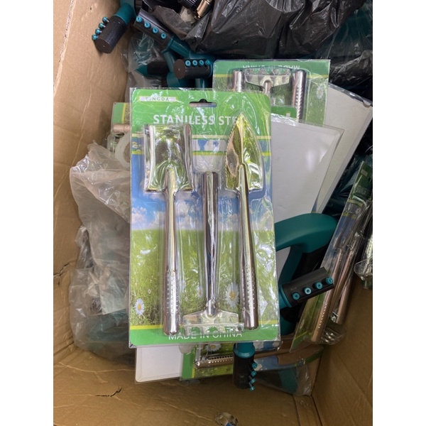 Bộ dụng cụ làm vườn cầm tay 3 món bằng inox