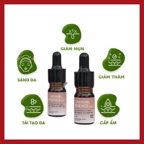 Serum Giảm Mụn CARAMEL ESSENCE Nhật Bản Giảm Ngừa Mụn Xóa Thâm Mờ Sẹo Tái Tạo Dưỡng Da Căng Bóng 5ml