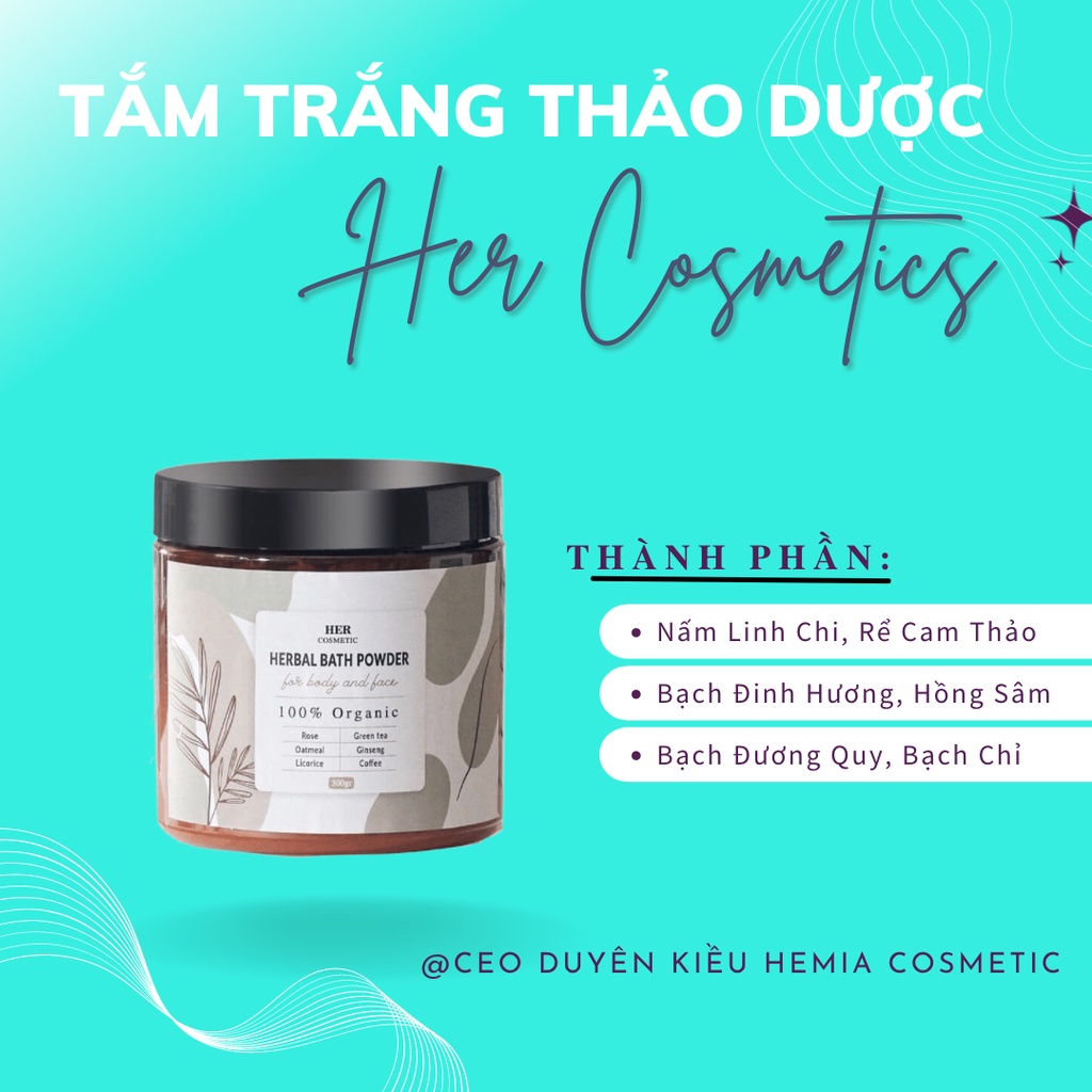 Bột Tắm Trắng Thuốc Bắc Thảo Mộc Trắng Da Toàn Thân Chuẩn Spa Dạng Hủ 300gr