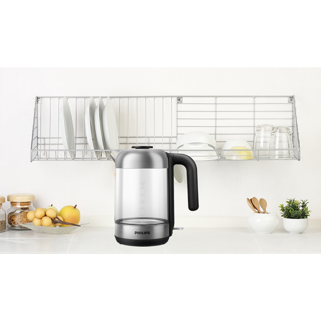 Bình đun siêu tốc thủy tinh PHILIPS 1.7 lít HD9339/80 Chính hãng bảo hành 2 năm