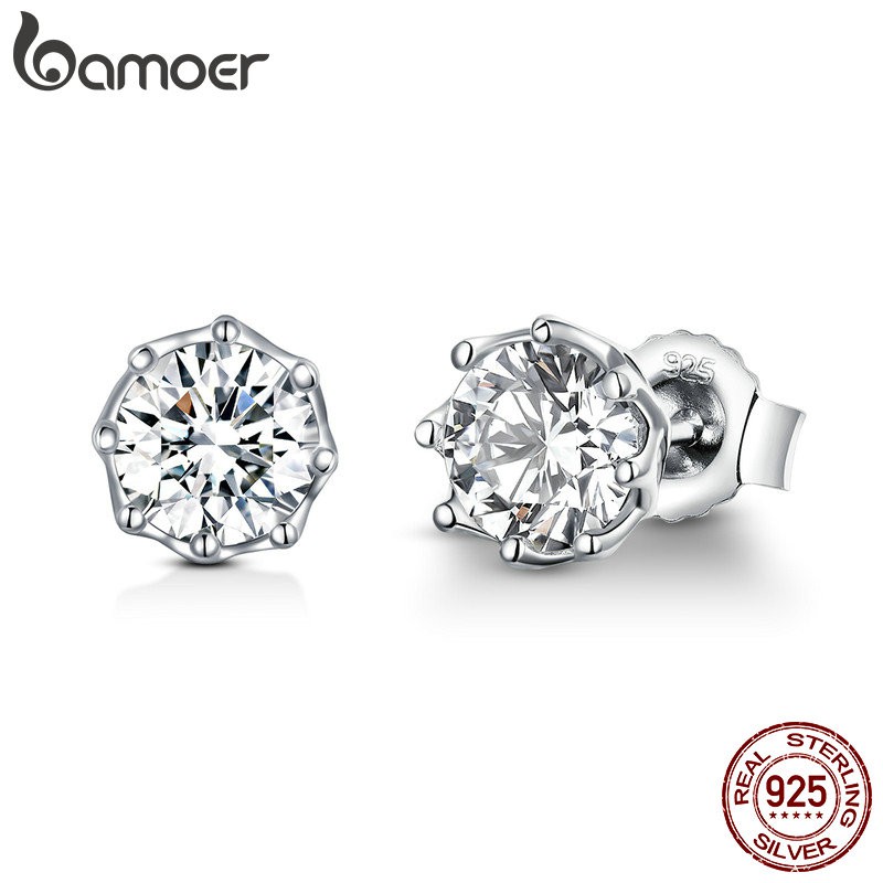Bamoer bamoer® Khuyên Tai Đính Đá Zircon Lấp Lánh
