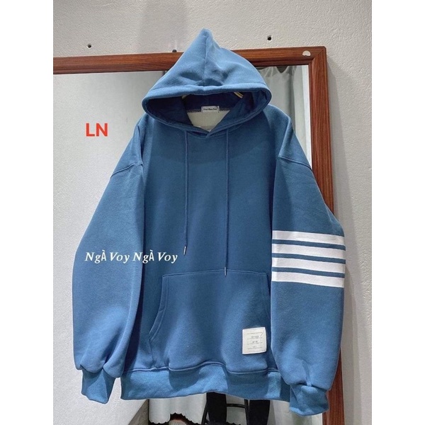 Áo hoodie nỉ mũ chất đẹp 4 vạch tay logo