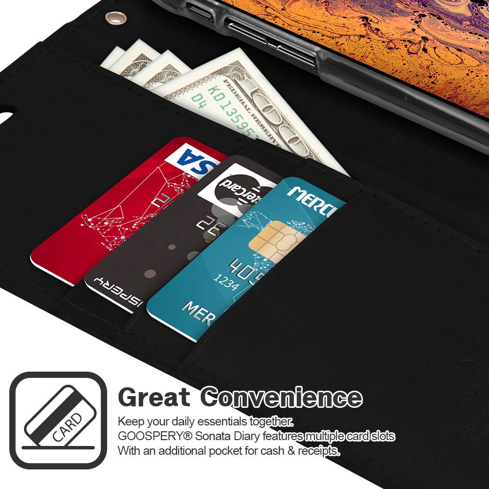 Bao da iPhone Xs Max Mercury Goospery Sonata Diary - Nhập Khẩu Hàn Quốc (Nhiều màu) | BigBuy360 - bigbuy360.vn