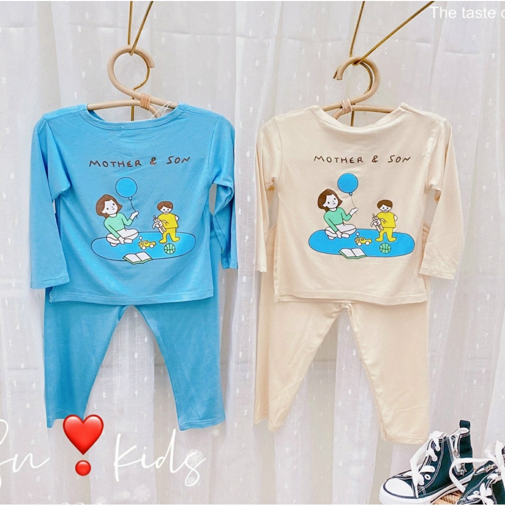 Bộ thun lạnh dài minky mom cho bé trai, gái