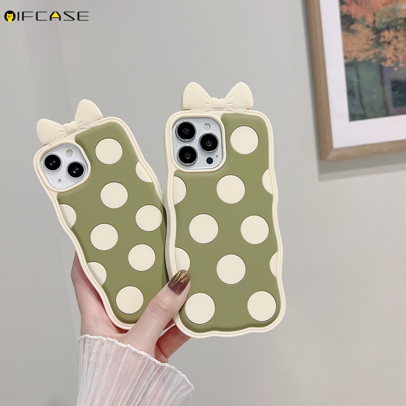 Ốp Điện Thoại Silicone Mềm Chống Sốc Họa Tiết Chấm Bi 3D Cho iPhone 13 12 11 Pro Max XS Max XR X 7 8 Plus