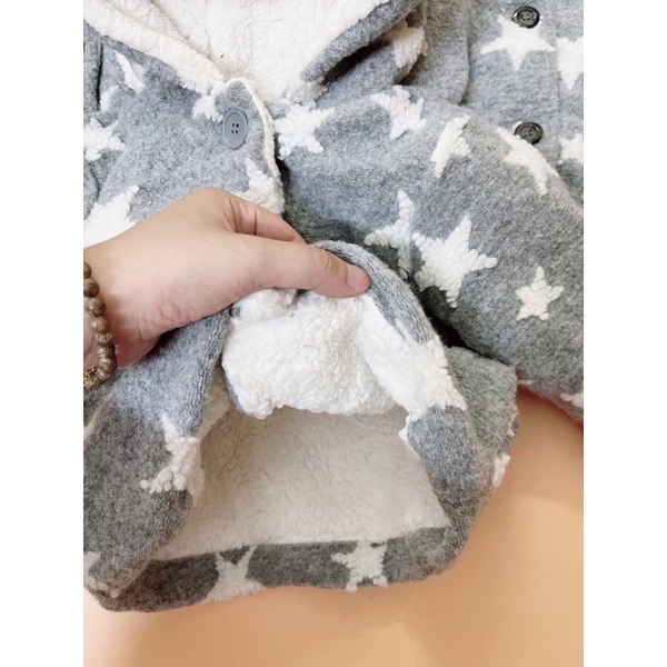 Áo khoác nỉ lót lông bé trai bé gái dày ấm-Amystores