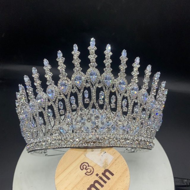 Vương miện cao cấp đá zincin cao 10,5 cm kiểu dáng hoa khôi giangpck