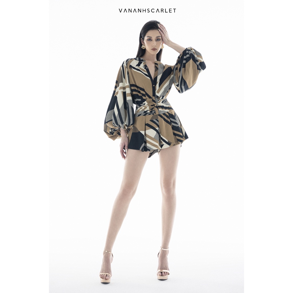 [Mã BMBAU200 giảm 200K đơn 699K] VANANHSCARLET Jumpsuit Cổ tròn tay bồng