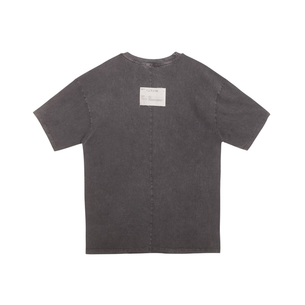 Áo thun 'GOLDIE VIBE' 100% cotton 2 chiều giặt mài màu xám | BigBuy360 - bigbuy360.vn