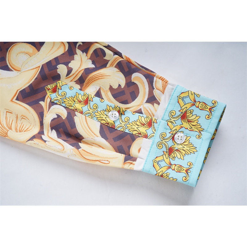 Áo Sơ Mi Versace Tay Dài In Biểu Tượng Định Vị Cổ Điển Hợp Thời Trang Cho Nam