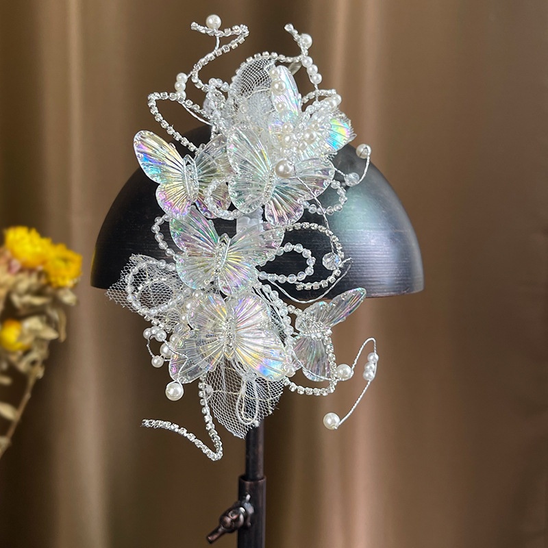 Phụ Kiện Cài Tóc Hình Bướm Pha Lê Phụ Kiện Chụp Ảnh Cô Dâu Mới