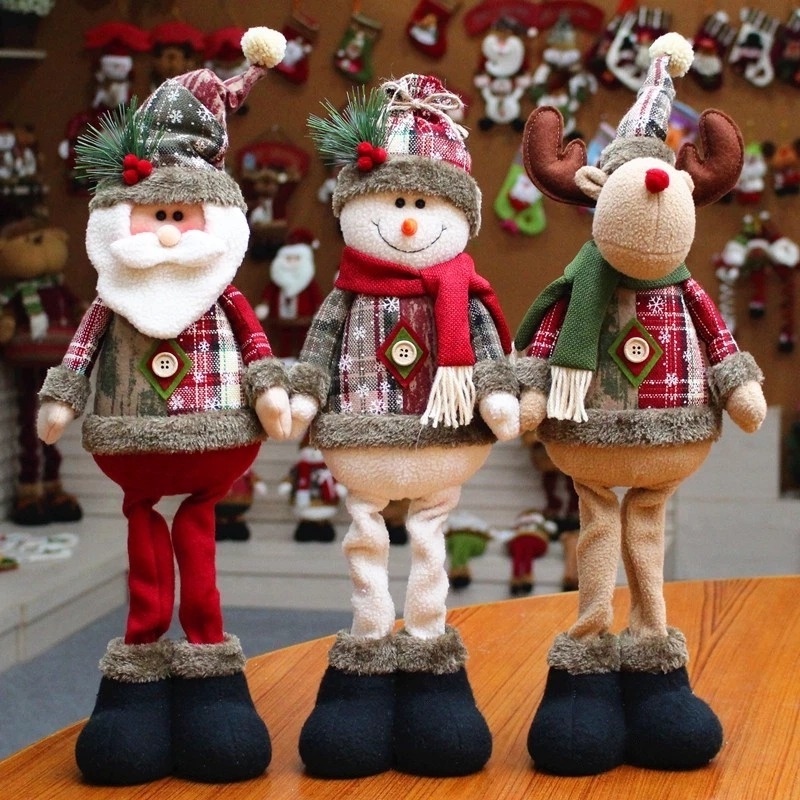 Búp Bê Nhồi Bông Hình Ông Già Noel Dễ Thương Trang Trí Giáng Sinh