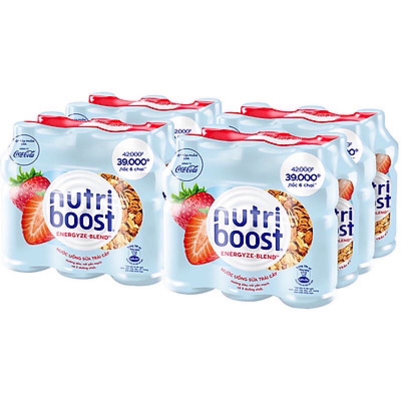 Lốc 6 Chai Nước Uống Sữa Trái Cây Nutri Boost Cam/Dâu - Chai 297ml