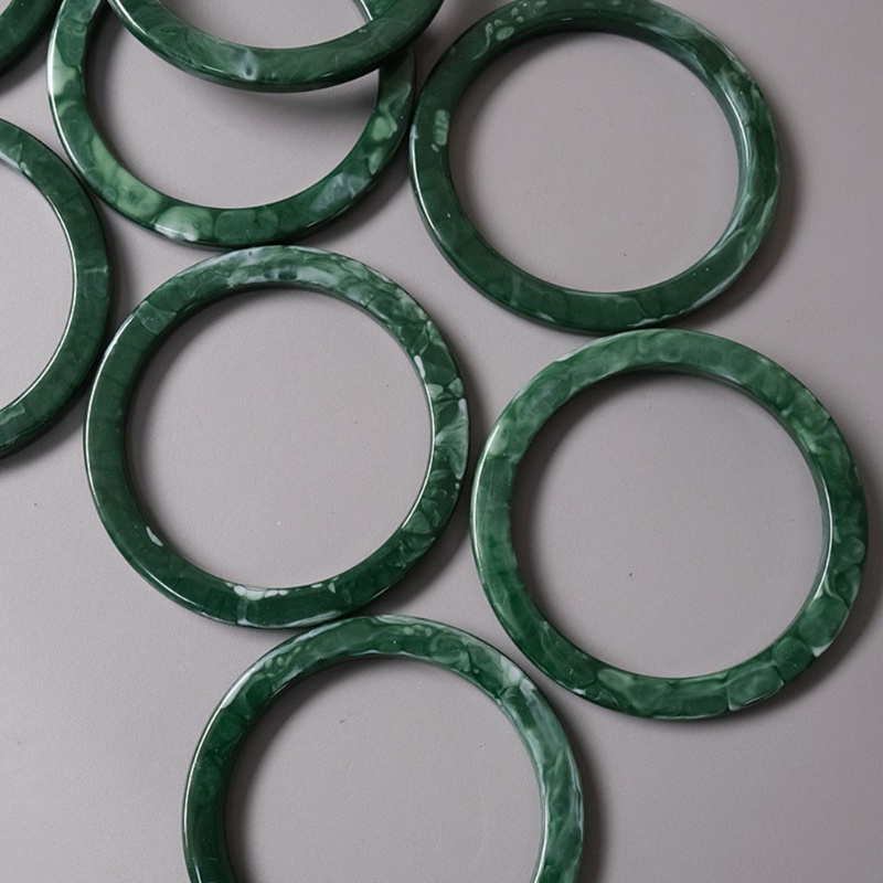 Set 2 Tay Cầm Bằng Resin Màu Trắng / Xanh Lá Thay Thế DIY Cho Túi Xách Nữ