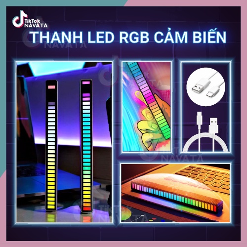 Đèn nháy theo nhạc Led RGB cảm ứng âm thanh , 32 hạt Led 16 triệu màu cảm biến nhạc đồ decor độc đáo
