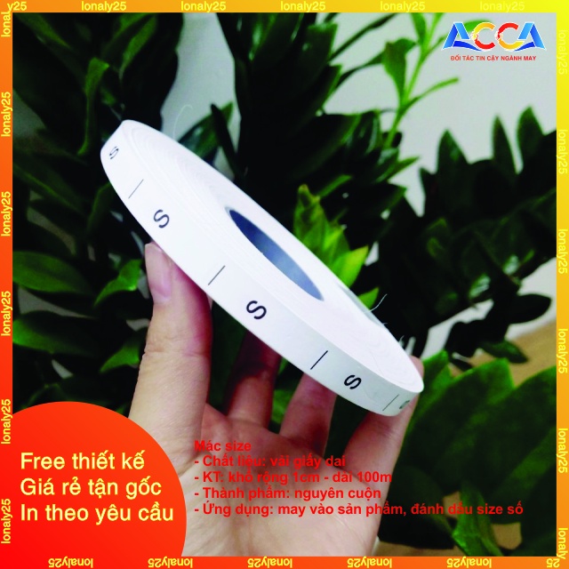 Cuộn mác quần áo trẻ em size chữ vải giấy gắn cổ áo Made in Vietnam_Mác in sẵn _Mác may quần áo_in tem mác theo yêu cầu