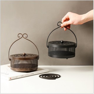 Hộp đốt nhang muỗi CỔ ĐIỂN, khay đựng hương muỗi chuyên dụng KIM LOẠI an toàn chống cháy siêu tiện dụng