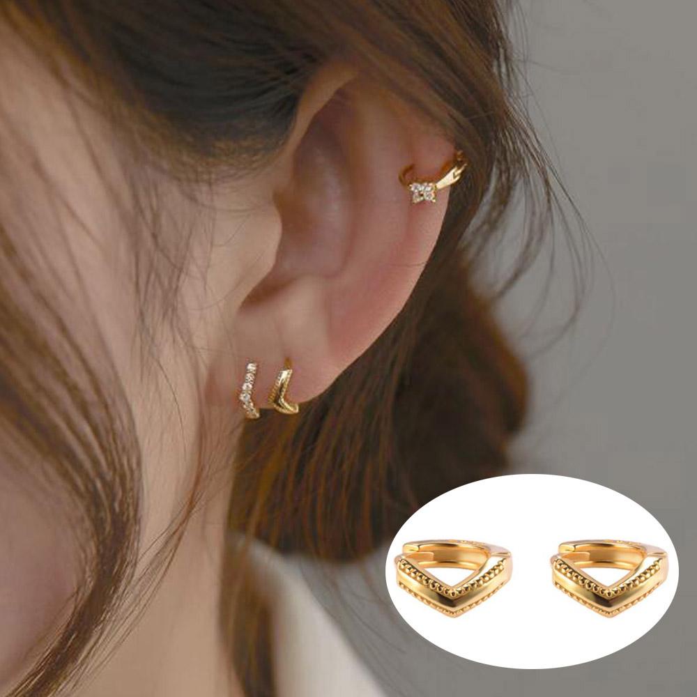 Đôi Bông Tai Khoen Tròn Thời Trang Cho Nữ|Đồng Hồ Đeo Tay Tragus|Khuyên Tai Đính Đá CZ Thời Trang