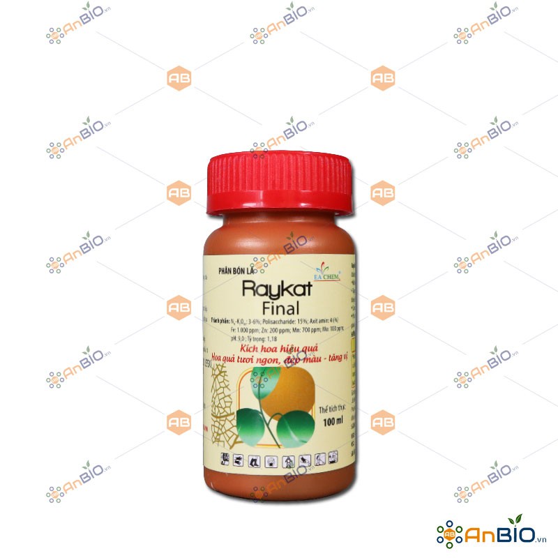 PHÂN BÓN LÁ SINH HỌC Raykat Final Chai 100ml KÍCH HOA NUÔI QUẢ - C2.1035