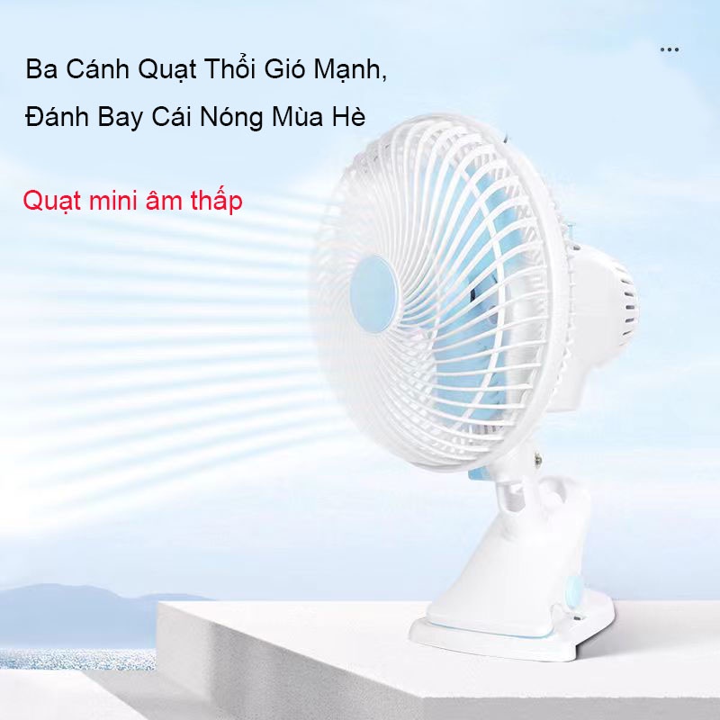 Quạt Xoay Để Bàn Mini 180 Độ, Có Thể Kẹp Hoặc Đứng, 2 Chế Độ Gió Cắm Điện, Lồng Quạt Bằng Thép Cho Ký Túc Xá Sinh Viên