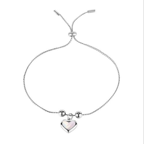 Lắc Tay Dây Rút Trái Tim Titan Ko Đen TT 3433