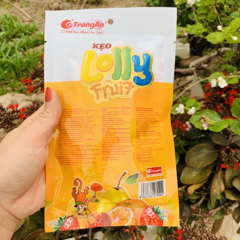 Kẹo Mút Lolly Fruit Tràng An Gói 12 Que.