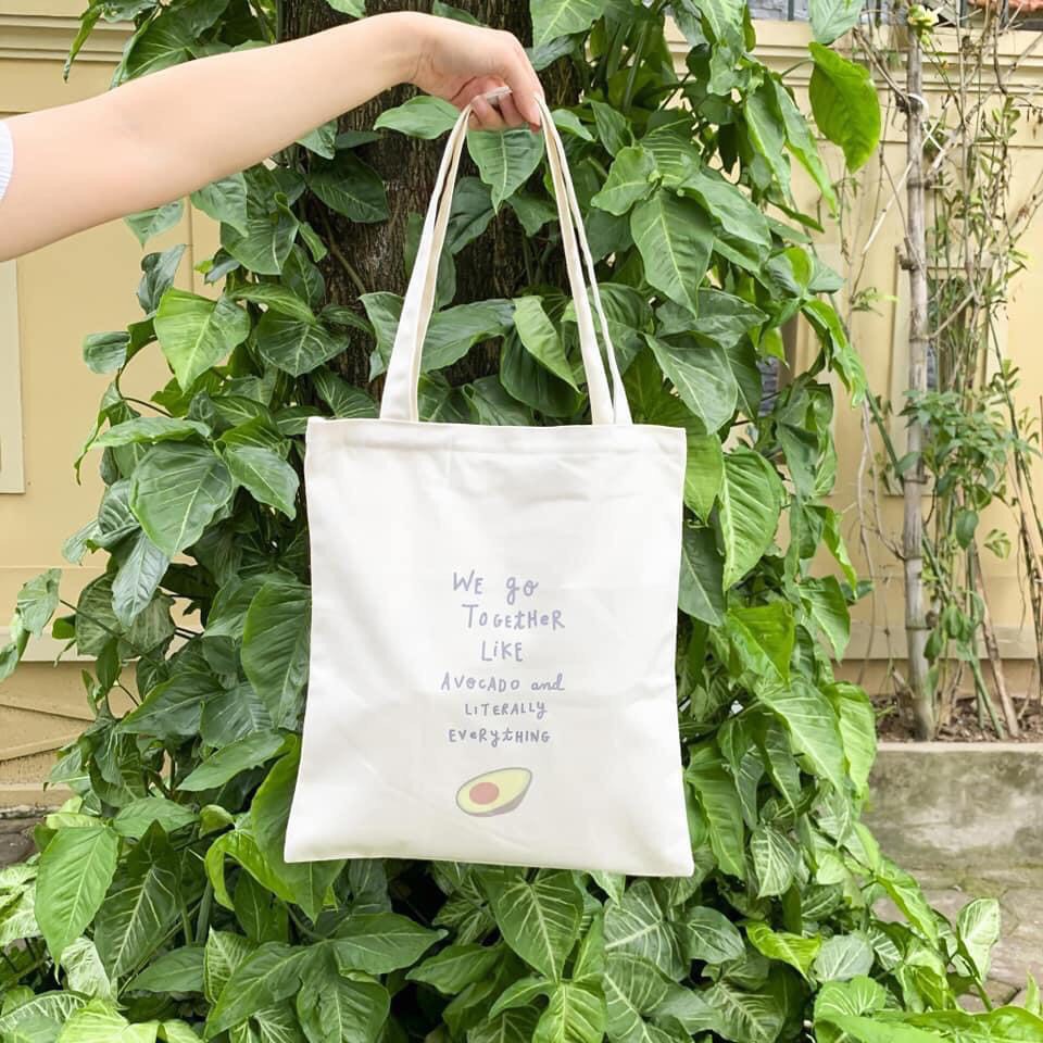 Túi Tote vải Canvas in hình vui nhộn, cute