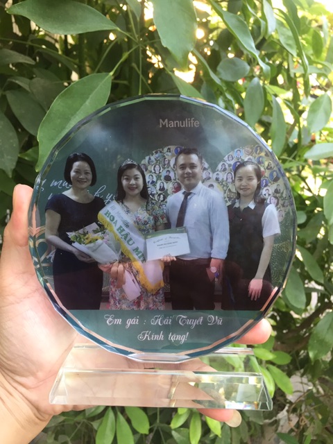 Cúp pha lê hình tròn 15 cm