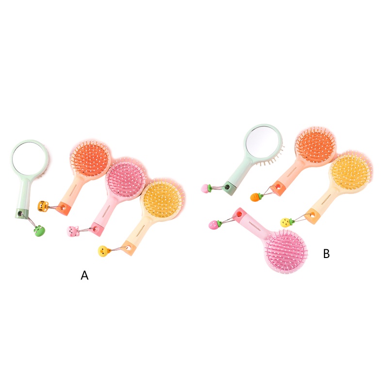 Bộ Lược Chải Tóc Xoăn / Ướt Có Gương Tiện Dụng