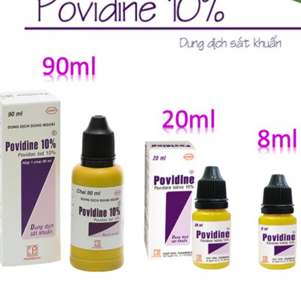 Dung dịch sát khuẩn POVIDINE 10% Pharmedic [povidine, betadine, betadin] - lăn kim