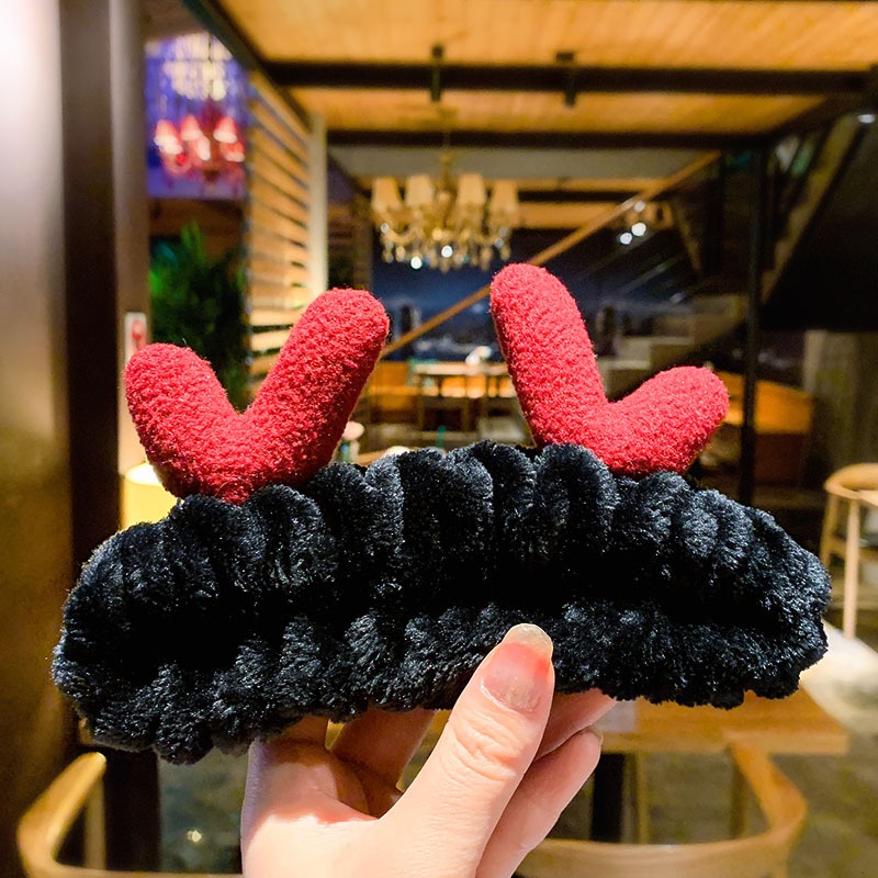 Băng Đô Cài Tóc Bản Rộng Co Giãn Chống Trượt In Họa Tiết Hoạt Hình Phong Cách Hàn Quốc Xinh Xắn Cho Nữ