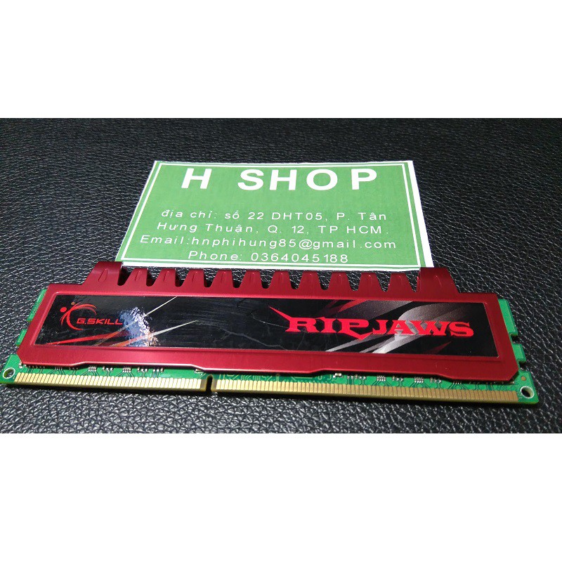 Ram tản nhiệt 4Gb DDR3 bus 1333 - 10600U (kit 2x2gb), ram bộ hiệu GSKILL - RIPJAWS, tháo máy chính hãng, bảo hành 3 năm