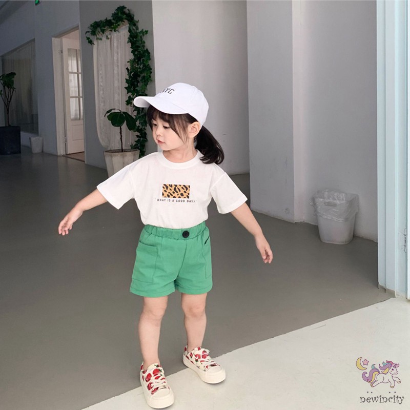 Quần Đùi Màu Trơn Có Túi Phong Cách Hàn Quốc Thời Trang Mùa Hè Cho Bé Gái