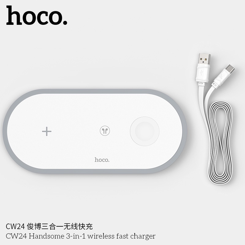 Sạc Nhanh Không Dây 3 in 1 Hoco CW24 10W - Mecstore