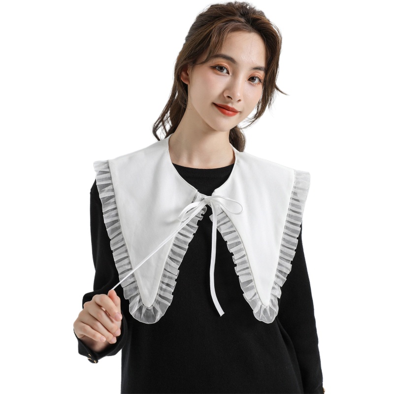 Cổ Áo Sweater Giả Nhún Bèo Dễ Tháo Rời Thời Trang Cho Nữ