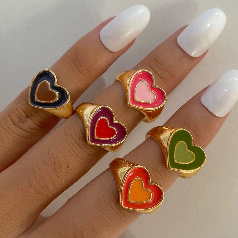 Set 7 Nhẫn Thời Trang Phong Cách Retro