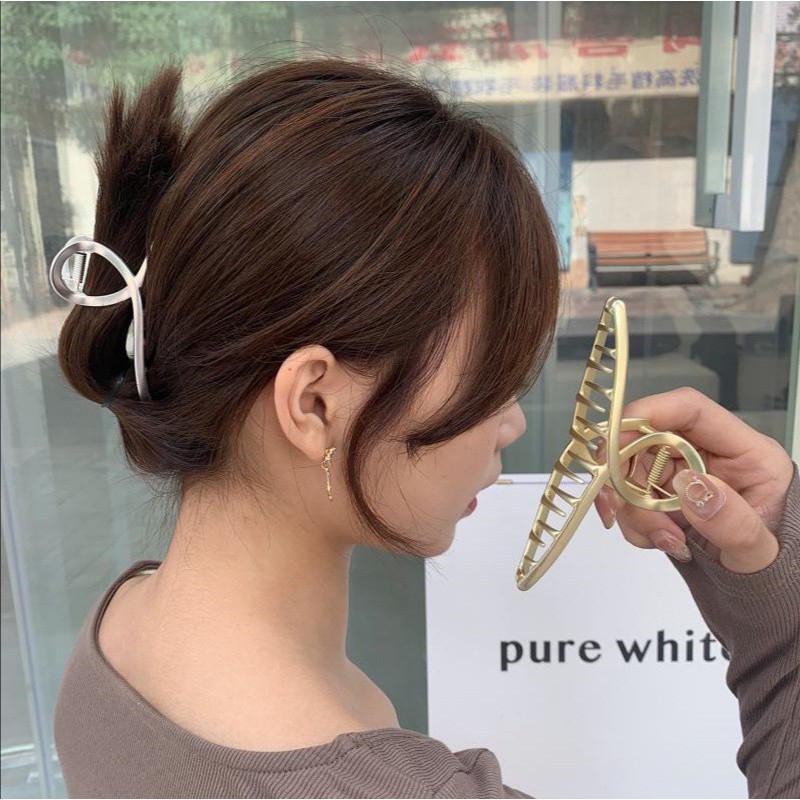 [Hình thật] Kẹp tóc kim loại, kẹp càng cua 11cm kiểu dáng thanh lịch cho nữ-shopbelinh