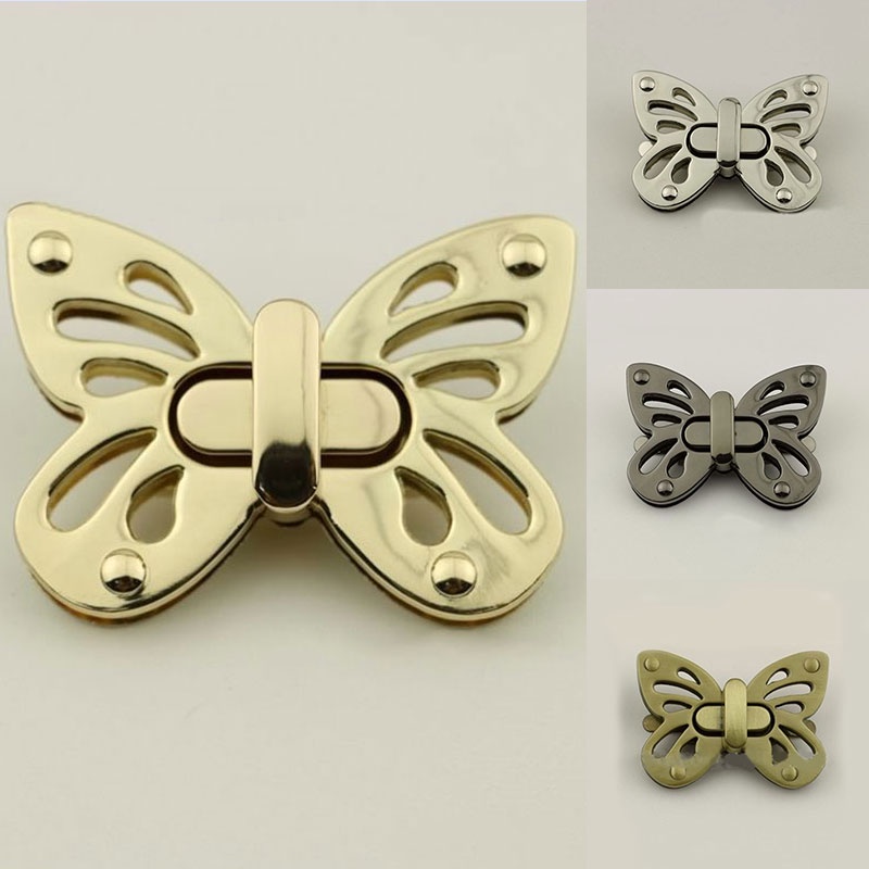 Khóa kim loại hình bướm thích hợp trang trí túi xách