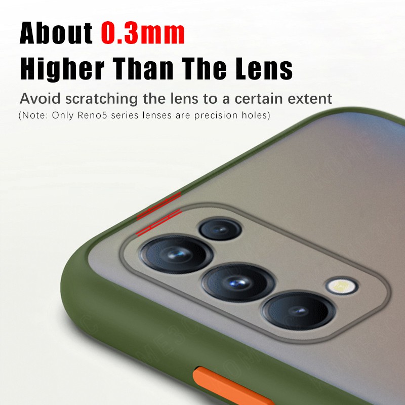 Ốp điện thoại bằng PC cứng bán trong suốt cho OPPO Reno 5 4 3 2 2F 10X Zoom Pro Reno5 Reno5Pro 5G 4G | BigBuy360 - bigbuy360.vn