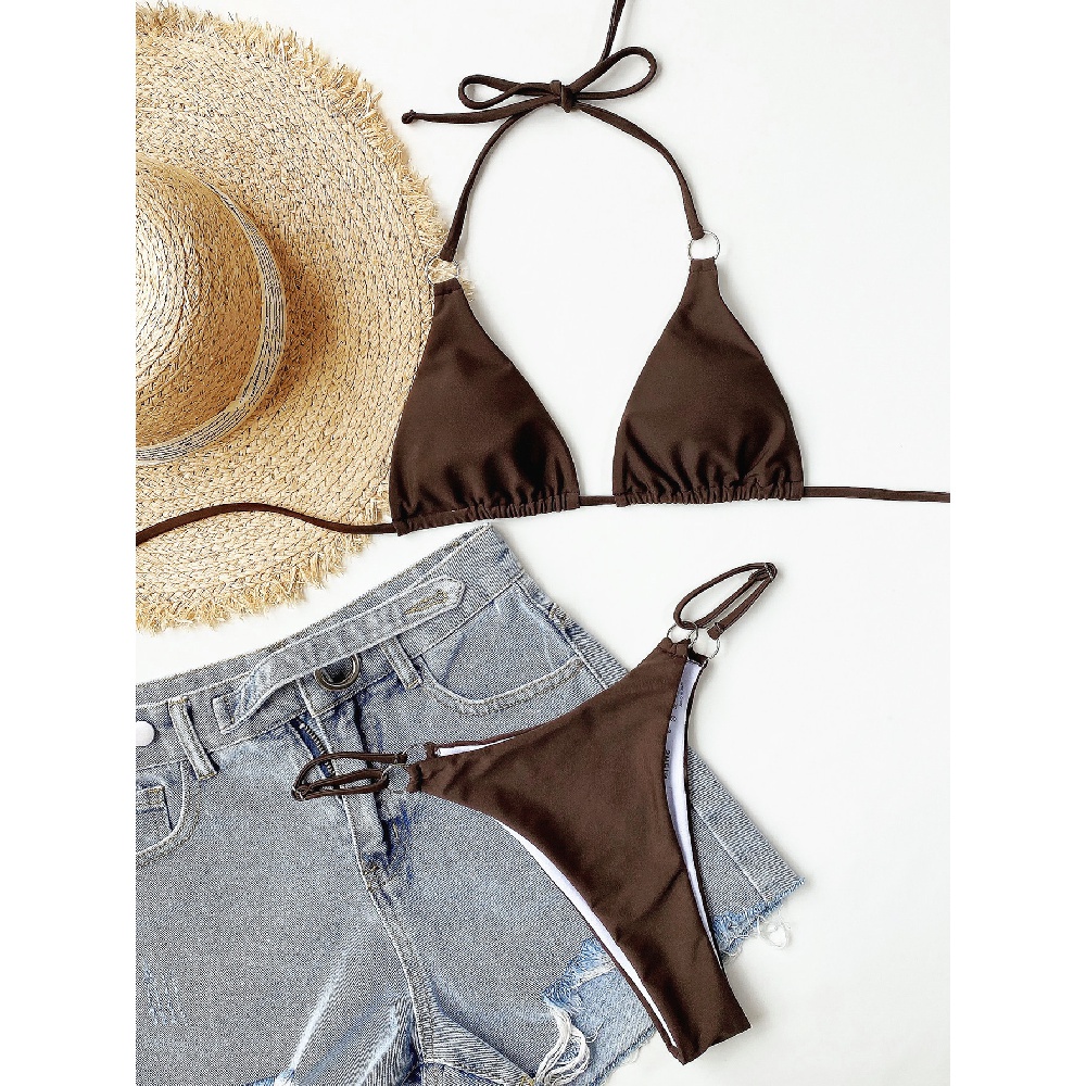 Bikini nữ màu nâu có mút ngực đơn giản gợi cảm ZJ25