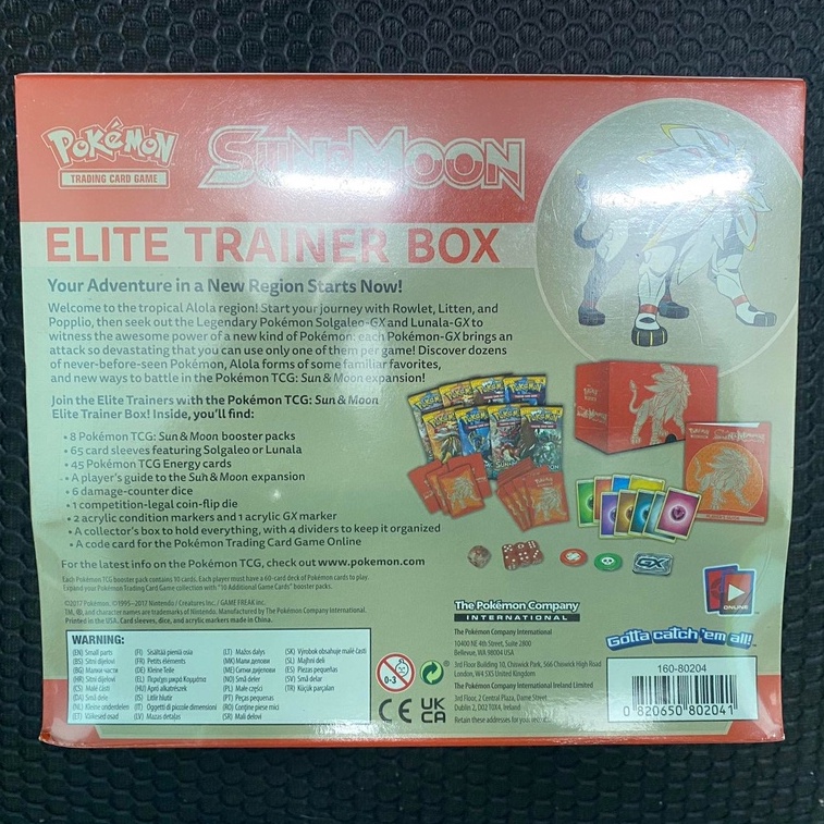 Hộp thẻ Pokemon ELITE Trainer Box Sun & Moon - Sogaleo - Chính hãng Pokemon - ENG
