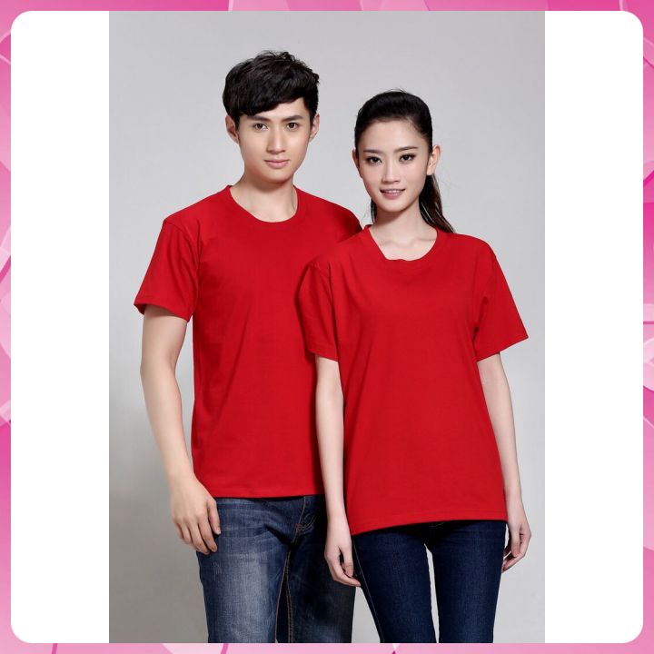 Áo thun  trơn tay ngắn BASIC màu đỏ ,Áo phông trơn cổ tròn tay ngắn cơ bản ,thời trang áo thun trơn cho cả nam và nữ.