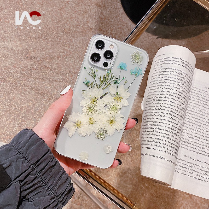 Ốp Điện Thoại tpu Mềm Họa Tiết Hoa Khô Cho iphone 15pro max 14 promax 14 plus 12 13 pro max 11 xr x max