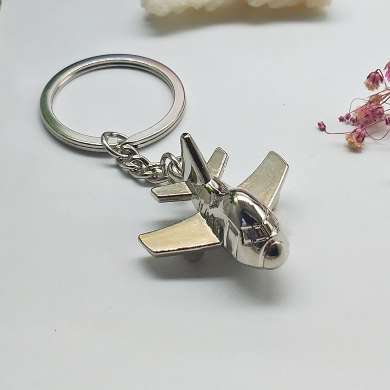 Móc Khóa Kim Loại Hình Máy Bay Mini Cổ Điển