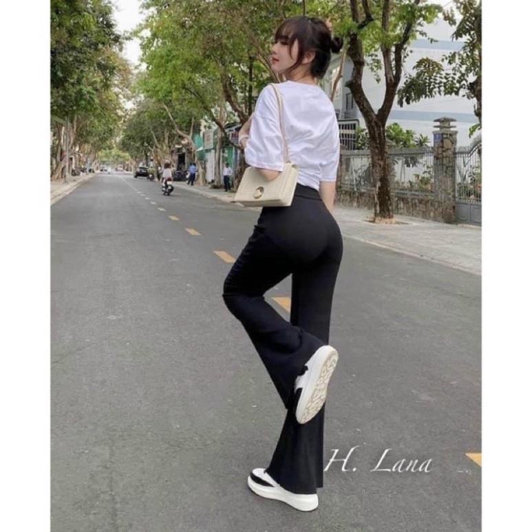 Quần Ống Loe Nữ Cạp Cao Dáng Dài, Quần Legging Nữ Ôm Ống Loe Nên From Xinh Tôn Dáng( Hàng Sẵn Buôn Sỉ Sll)