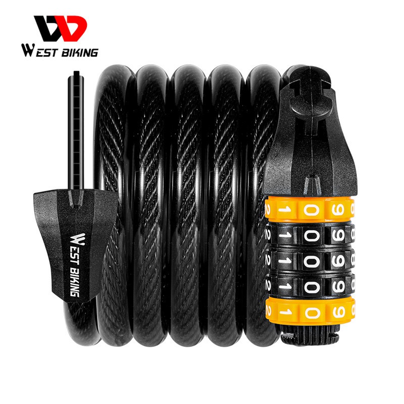 Dây Cáp Khóa WEST BIKING Mật Mã Chống Trộm Dành Cho Xe Đạp/Xe Mô Tô