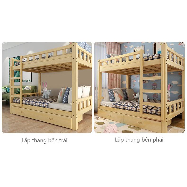 Giường tầng gỗ thông mộc 90x190x160cm - Giường tầng cho bé | BigBuy360 - bigbuy360.vn